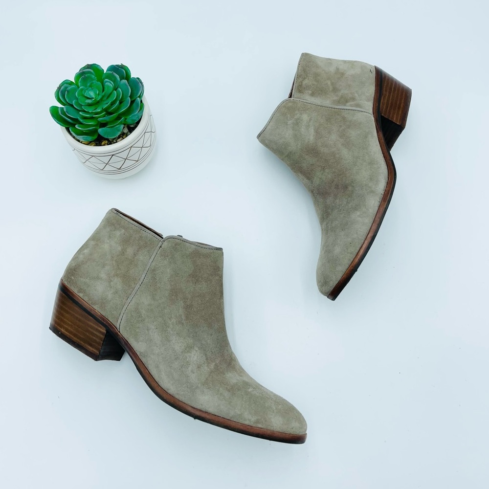 Sam Edelman Brown Tan Leather Suede Ankle Booties